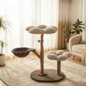 flower-cat-tree-brown